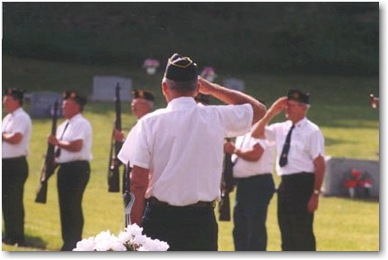 Saluting their comrades-in-arms