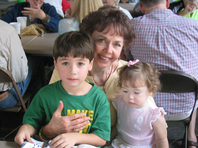 Debbie Schnepper with her grandkids, Jack and Rebecca