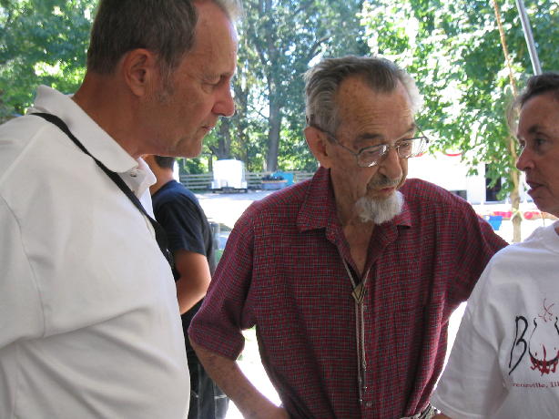 A.C. Hart (center) came for a bowl of soup with son-in-law Bob Weldon and daughter Carla.