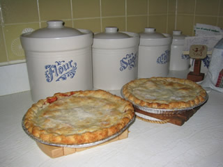 Cele Burrus's fresh-baked pies, ready to go to the Burgoo.