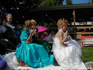 Local beauties practicing the queenly manner of waving.