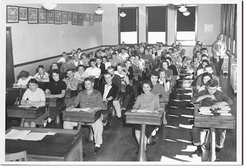 The entire student body of Arenzville High School, 1960
