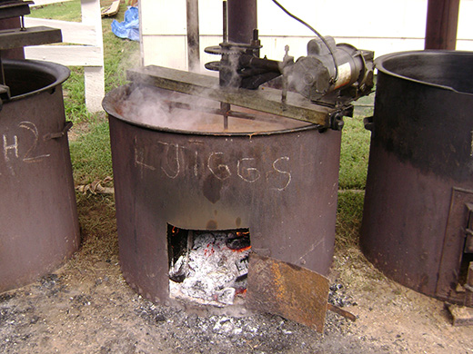 kettle full of hot soup