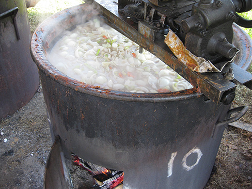 kettle full of ingredients